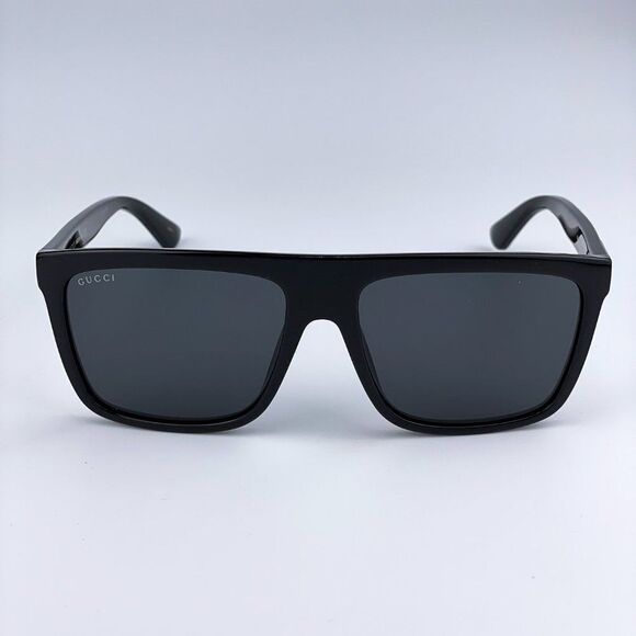 NEW Gucci GG0748S 001 Black Gray Rectangle Men Sunglasses - Picture 4 of 12